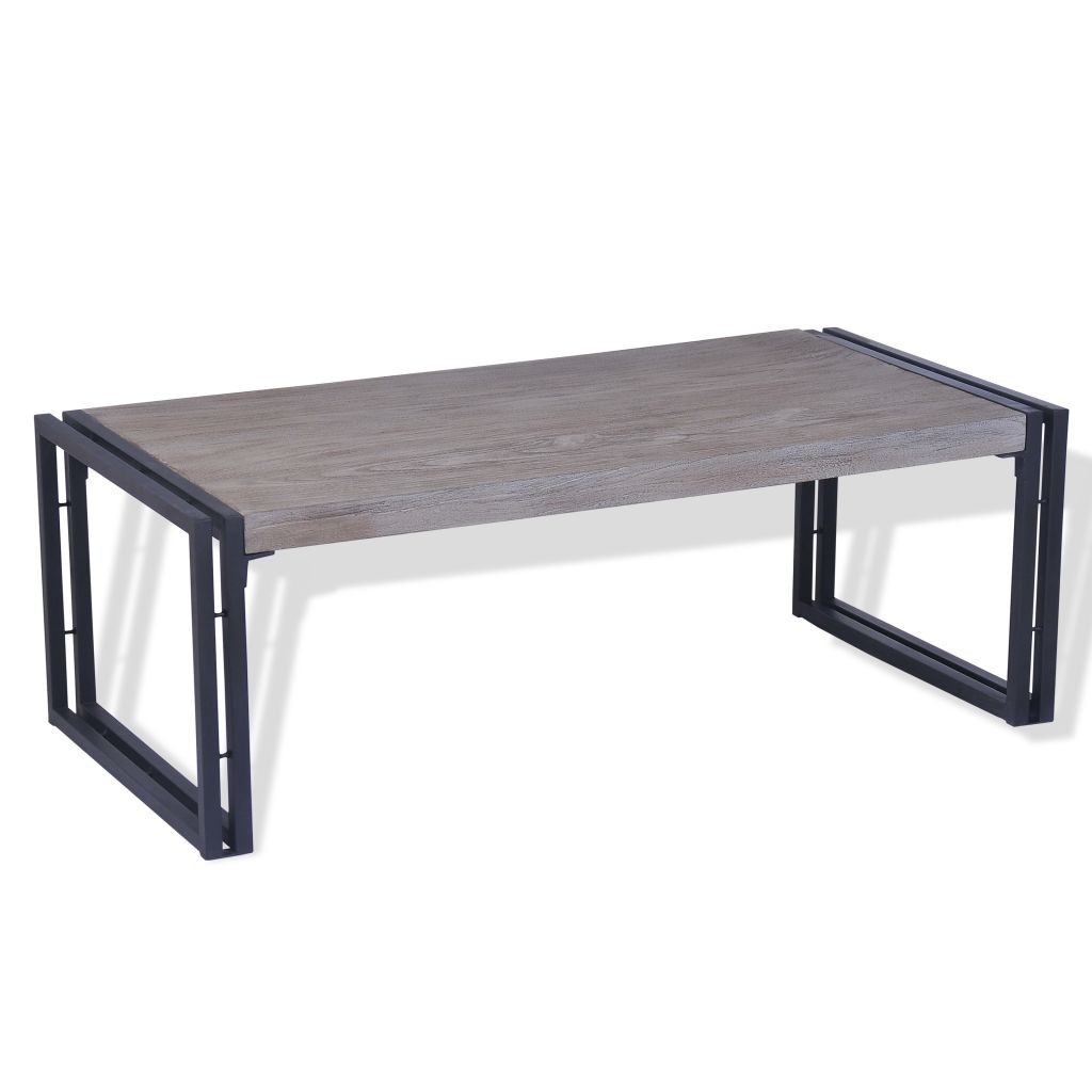 Coffee Table Teak 100x50x35 cm Grey
